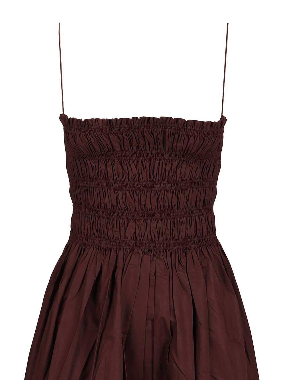 Matteau Dress With Gathered Bodice Dresses - Bordeaux | cca8c47ec47c88bf151d8dca31599e3a21beff60