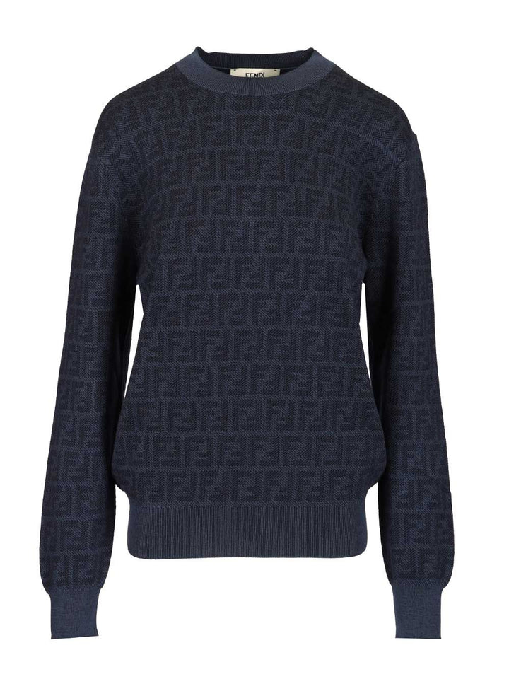 Fendi Ff Wool And Silk Sweater Knitwear - Violet | 6e2f7695cb75688500fb895ac1f5b88e21cc608a