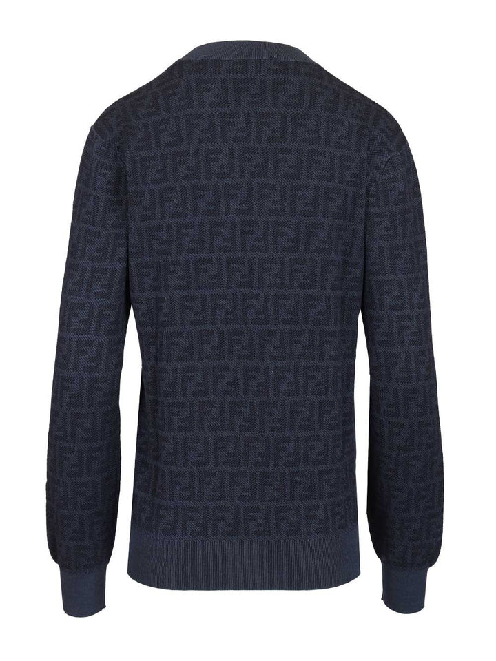 Fendi Ff Wool And Silk Sweater Knitwear - Violet | b87307360bb1ca2c0cd32fc2f031d811f39a592c