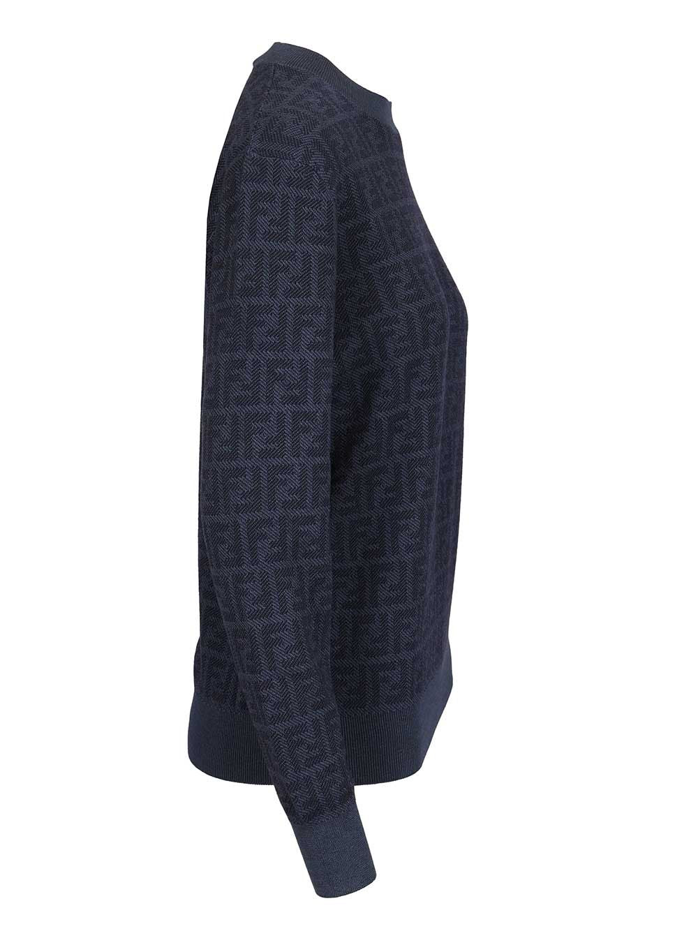 Fendi Ff Wool And Silk Sweater Knitwear - Violet | 3247adae8ed24bb2bef0ec99cfc0ba5275f5795c