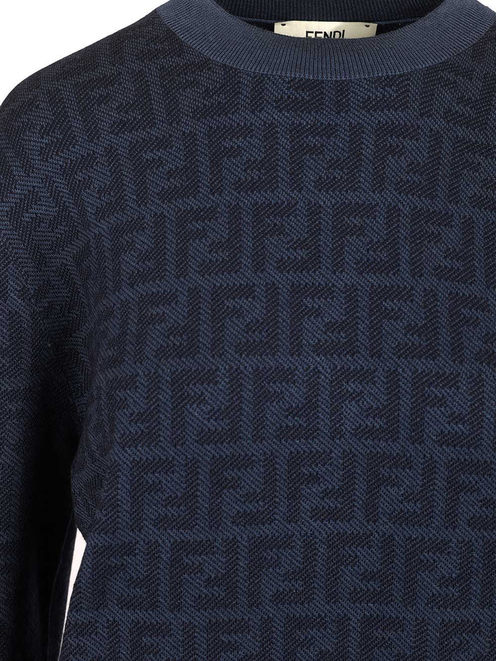 Fendi Ff Wool And Silk Sweater Knitwear - Violet | 3c2eae5db042e0a89dde145d5cee15d2f4a7802b