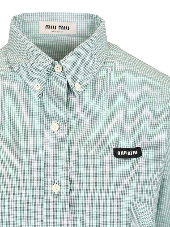 Miu Miu Poplin Shirt Shirts - Green | d2547f14b32d9b40744331979c048168b3dd0f43