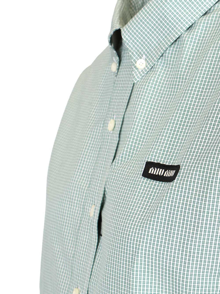 Miu Miu Poplin Shirt Shirts - Green | b93a5dbb7aa33d0b2b4ca2319884746a712cb40f