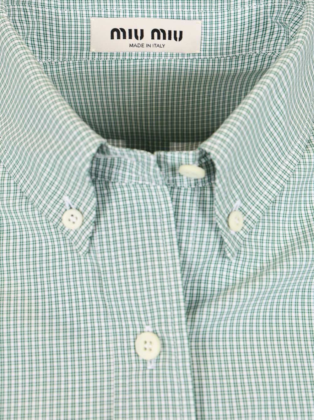 Miu Miu Poplin Shirt Shirts - Green | 72771e94370f52102213743828735874fe22d103