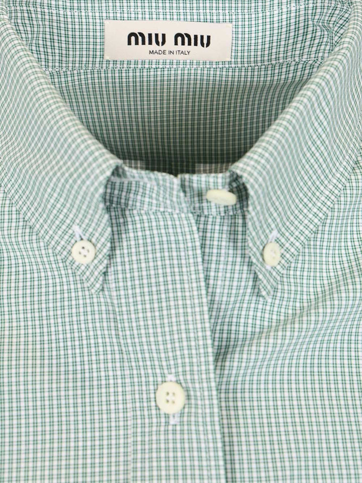 Miu Miu Poplin Shirt Shirts - Green | 72771e94370f52102213743828735874fe22d103