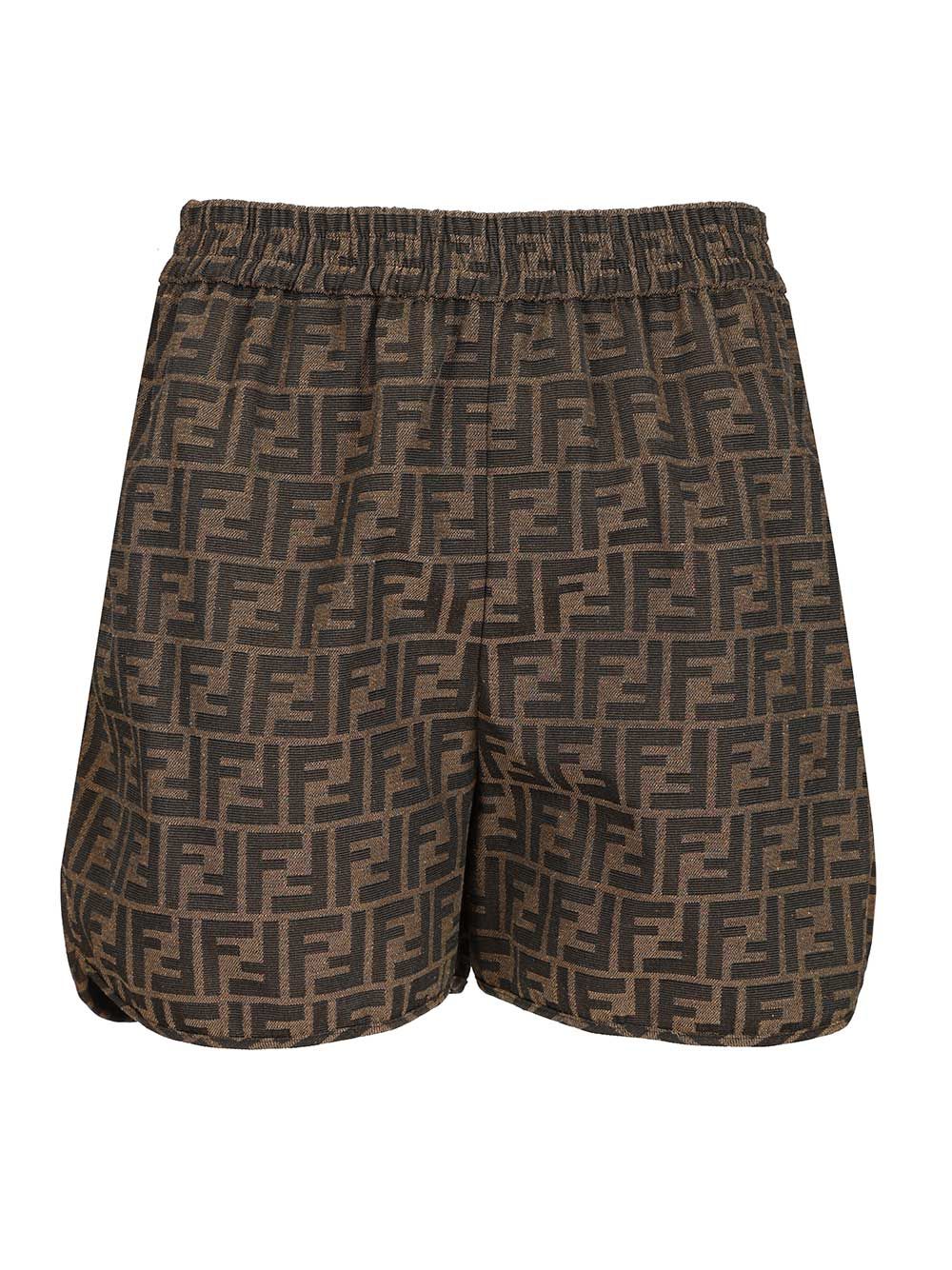 Fendi Canvas Shorts Trousers - Brown | 01129c064a807ab1d7be87fe4d148af3ea0c3624