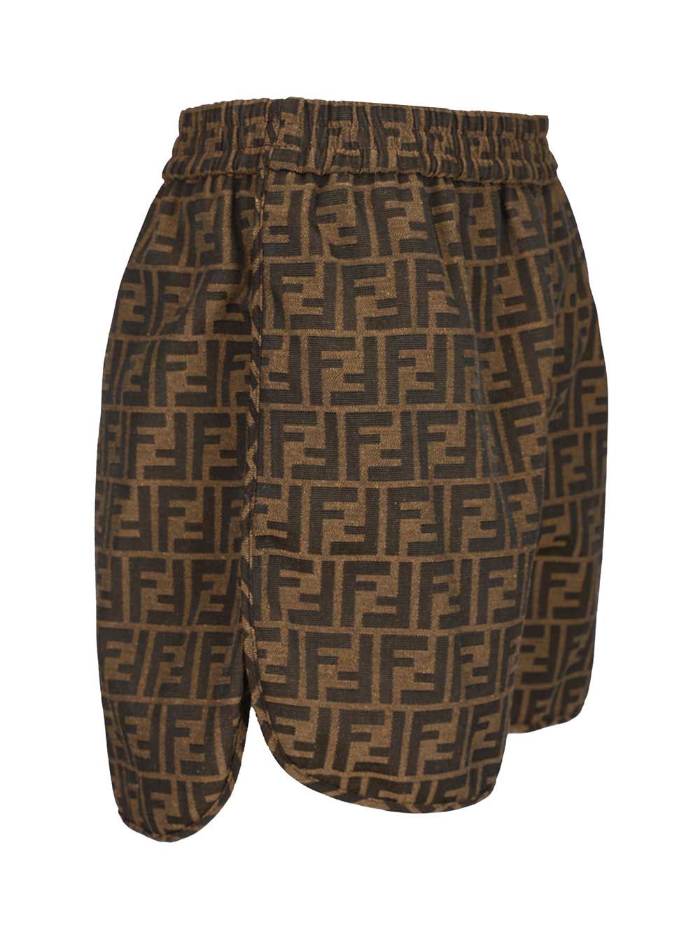 Fendi Canvas Shorts Trousers - Brown | 5310d79de12ff30bee5cbc740e5a0359ef3c4653