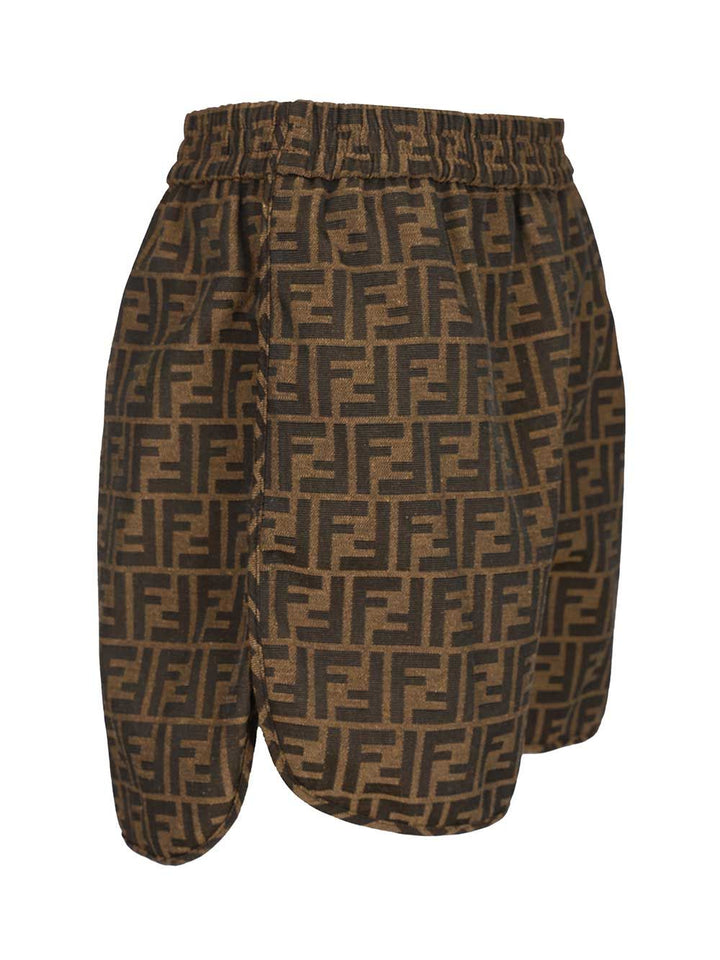 Fendi Canvas Shorts Trousers - Brown | 5310d79de12ff30bee5cbc740e5a0359ef3c4653