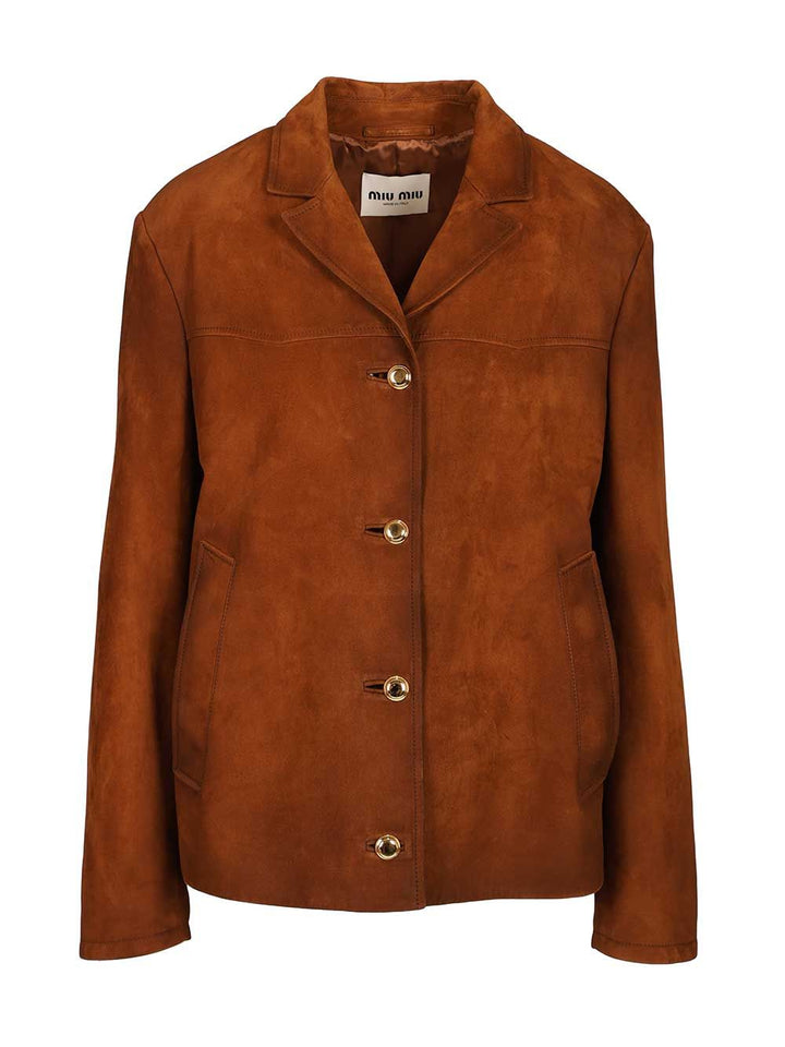 Miu Miu Suede Jacket Jackets - Brown | 576b2e73965f7410371cefcd1f4434716de3a24a