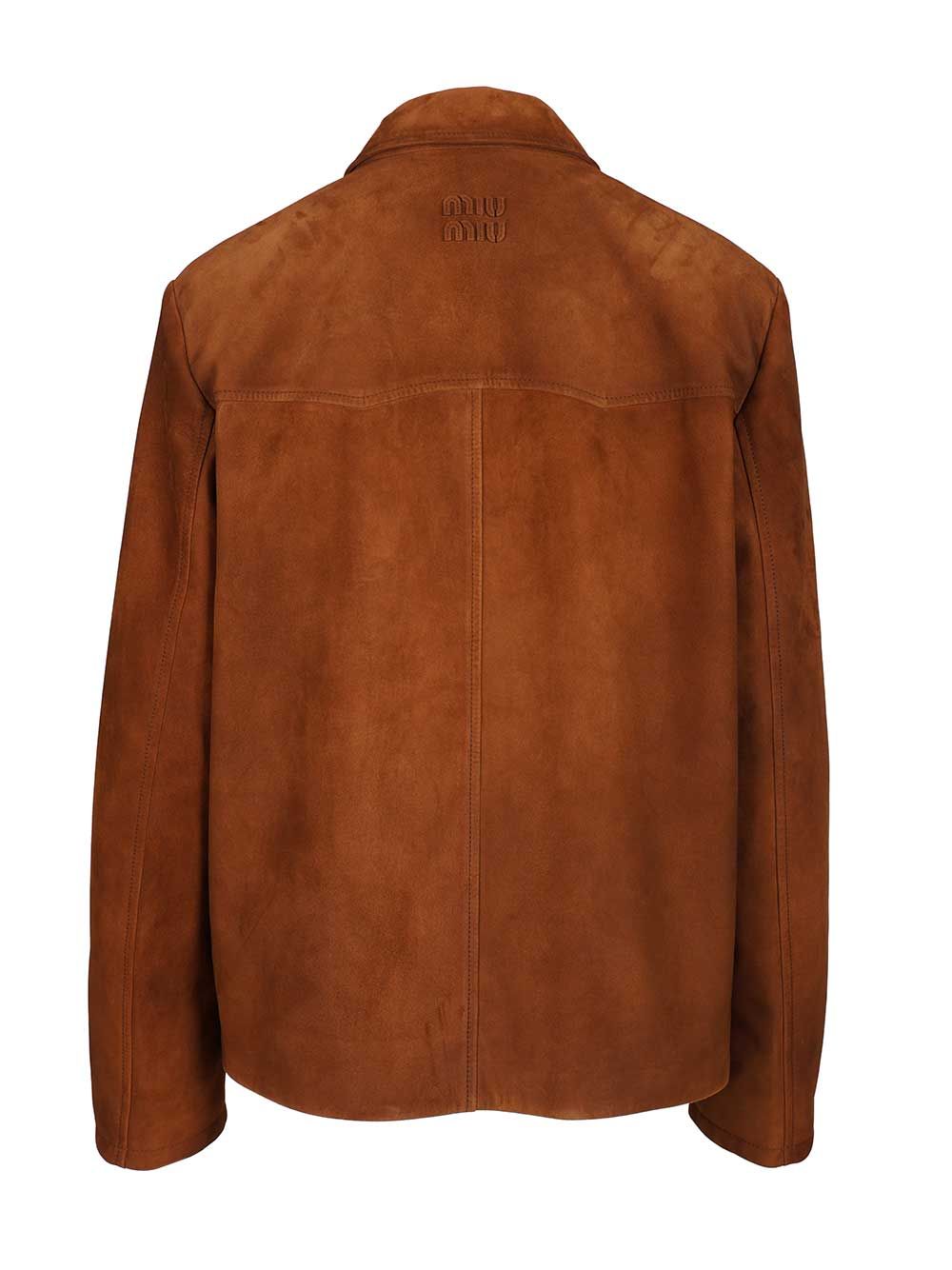 Miu Miu Suede Jacket Jackets - Brown | f5c831738687dda226ba9f6718030ccdee8d794a