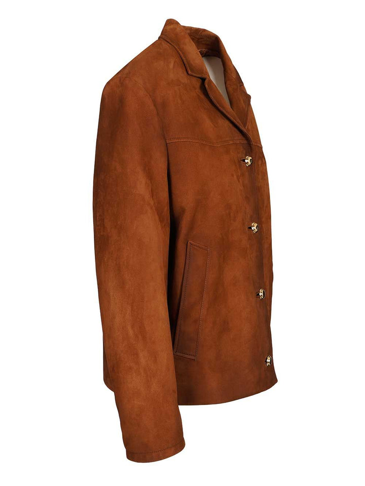Miu Miu Suede Jacket Jackets - Brown | 3ce115f345af04b18f4b86a7e57c16ff60f6f2a6