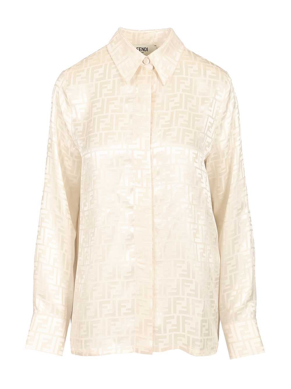 Fendi Ff Silk Shirt Shirts - Beige | 5c343b22bde83f7ebf8fc85be940cb697c4b8905