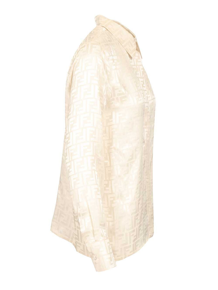 Fendi Ff Silk Shirt Shirts - Beige | ecb97a0898e7e4f4702a74178d89da5c3cf6ae99