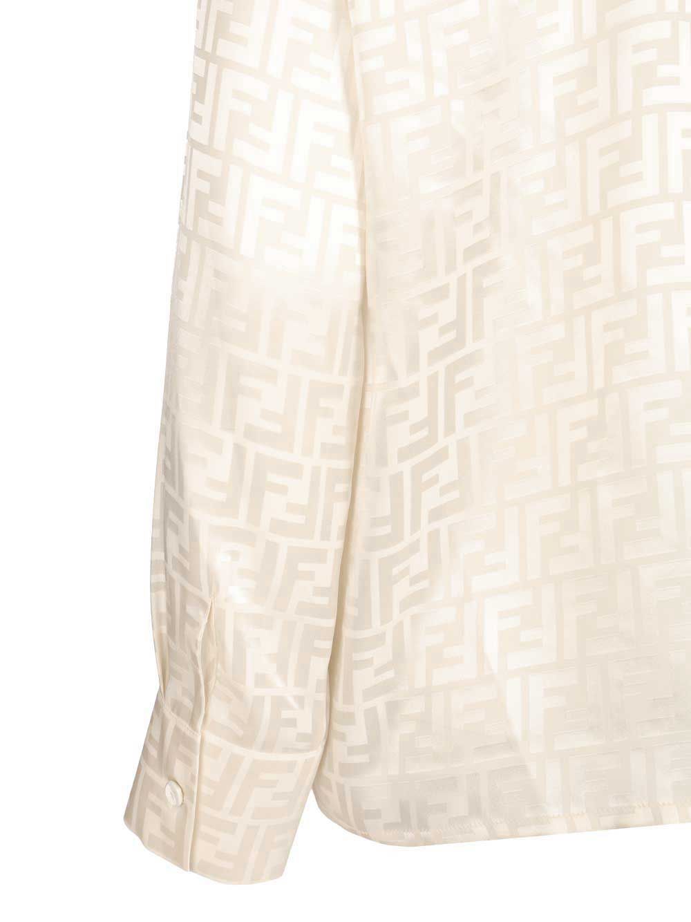 Fendi Ff Silk Shirt Shirts - Beige | 47d14297efb2dfec3bd2c94d3a2d0879e07e8057