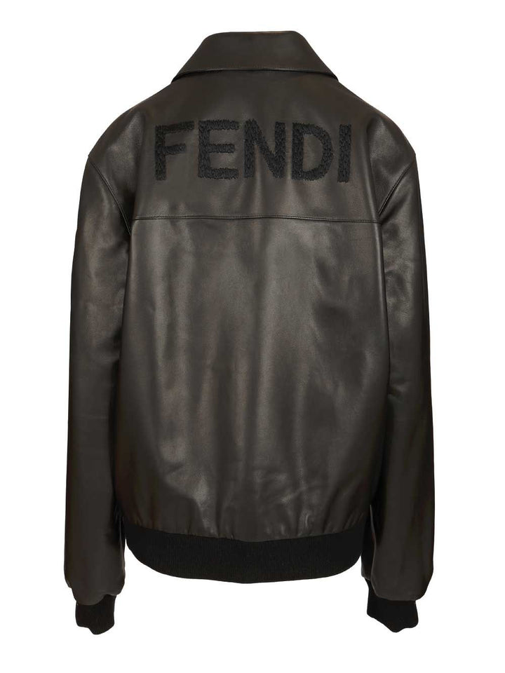 Fendi Blouson Leather Jackets - Black | b8db7028ac2e3edd12a4bf445353e80e88f57dec