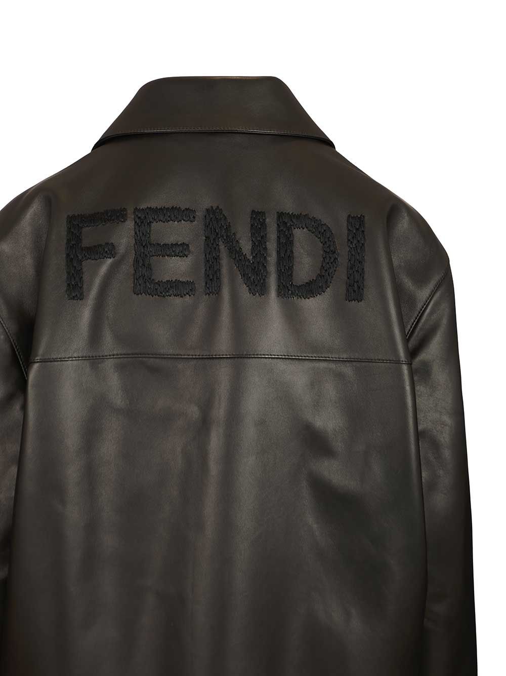 Fendi Leather Blouson Jackets - Black | 9cbc52889a502d7060df7944faad2c15f9a6c409