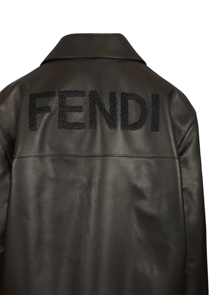 Fendi Leather Blouson Jackets - Black | 9cbc52889a502d7060df7944faad2c15f9a6c409