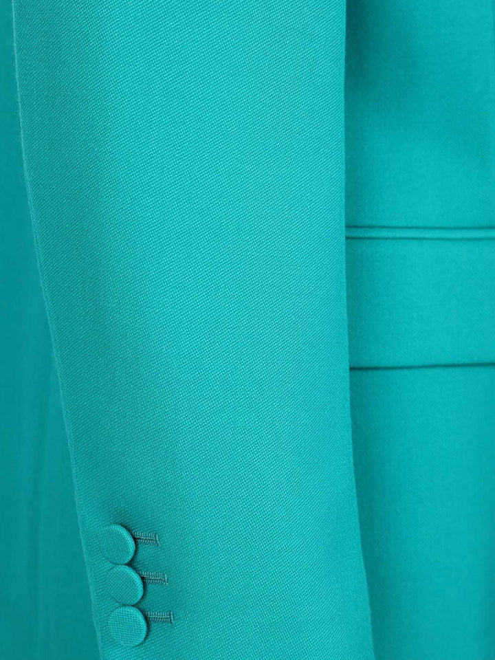 Fendi Grain De Poudre Wool Blazer Jackets - Light blue | 1087df969f4d0b0b16f702e0d02bf8e550058ca6