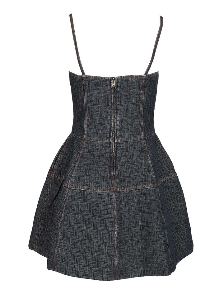 Fendi Abito Ff Padded Deni Dresses - Violet | f693193ba584504206d74646e50345566255a53d