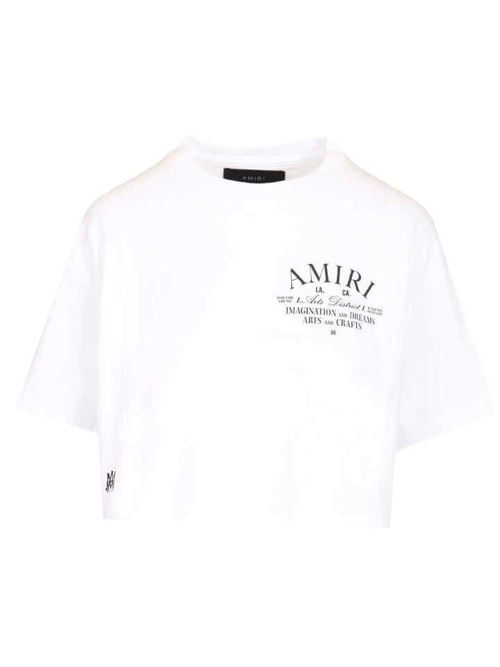 Amiri Arts District Cropped Tee T-Shirt - White | 304b35f94c7f2a9dc0737fd01f9ec3753ba722df