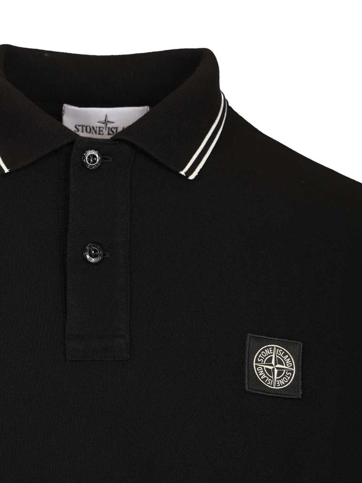 Stone Island Long-Sleeved Polo shirt - Black | c810ee94d7c15c5832c4e6230ffc0de65b284404