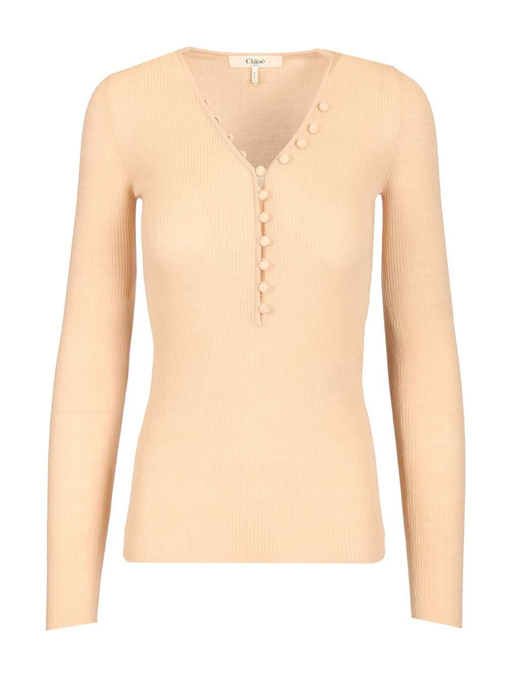 Chloe' Henley Knitwear - Rose | ef32fc6cd243d9fef550327136cf2d5f772cf55d