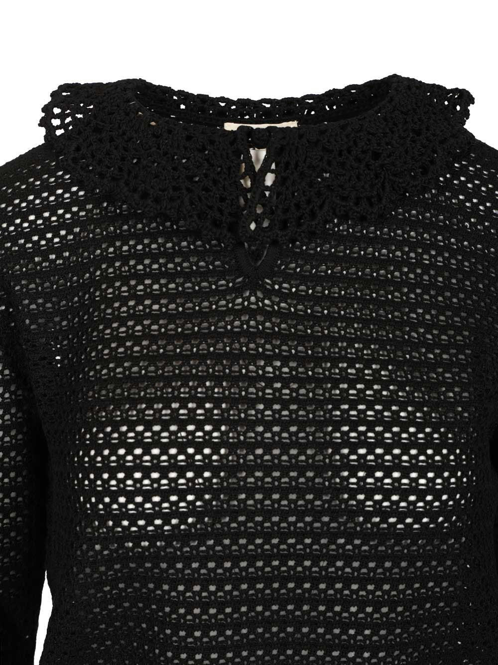 Chloe' Sweater With Collar Knitwear - Black | 961a892dc0dc386d9a4b9939fa18a68b87c0dafd