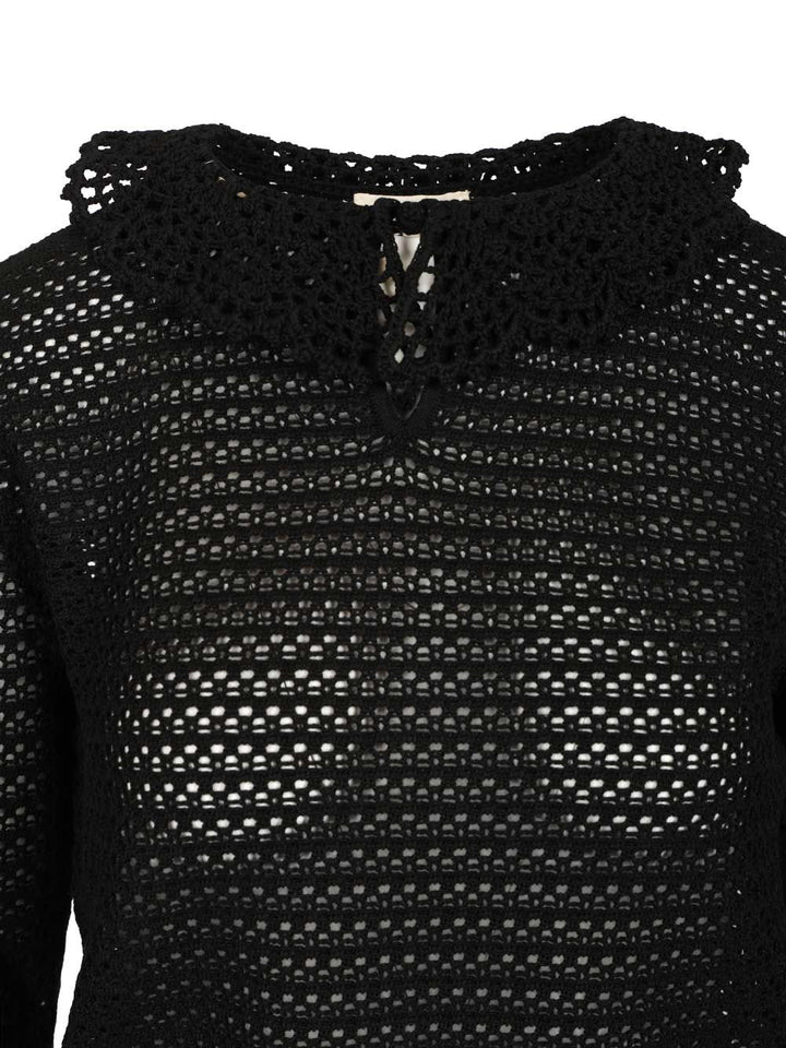 Chloe' Sweater With Collar Knitwear - Black | 961a892dc0dc386d9a4b9939fa18a68b87c0dafd