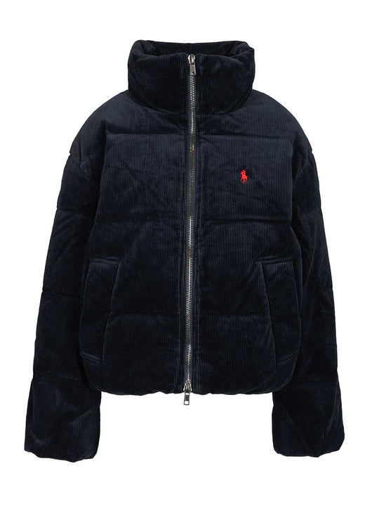 Quilted Corduroy Down Jacket Coats Blue