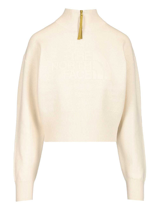 W Half-Zip Logo Sweater Knitwear White