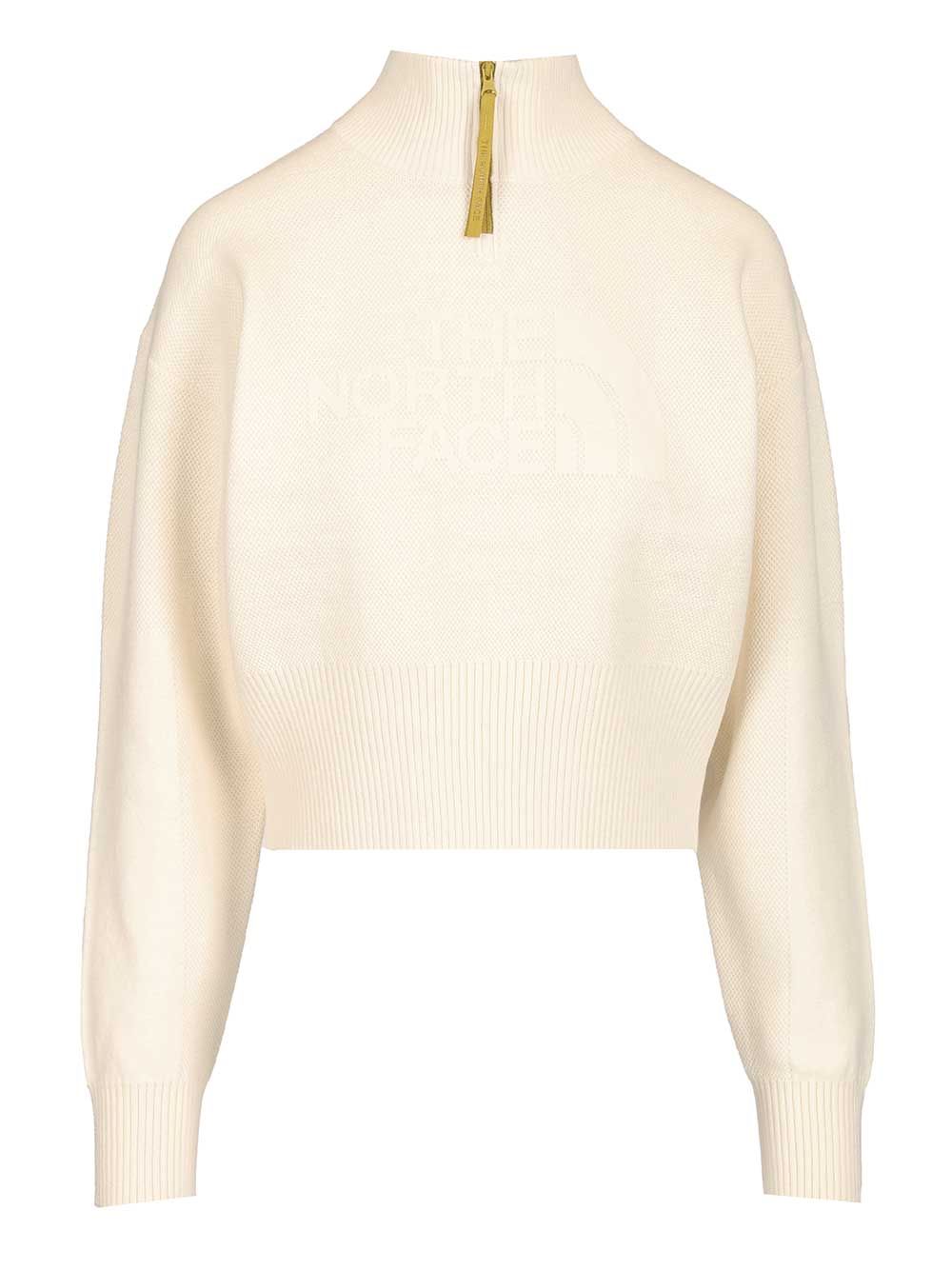 The North Face Half-Zip Sweatshirt Knitwear - White | bedacf3d033aa26b681f0a0be7e3a5b259df6860