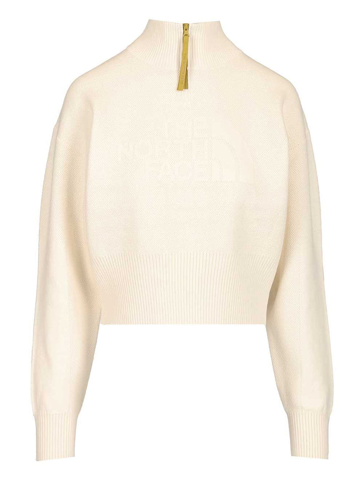The North Face Half-Zip Sweatshirt Knitwear - White | bedacf3d033aa26b681f0a0be7e3a5b259df6860