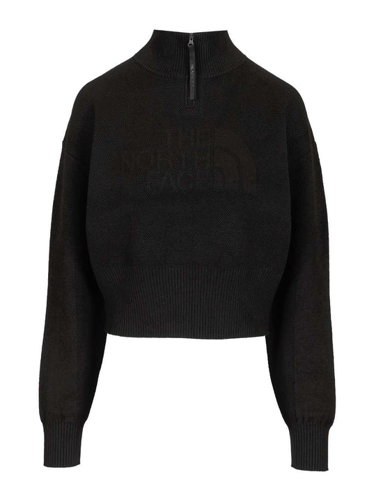 W Half-Zip Logo Sweater Knitwear Black