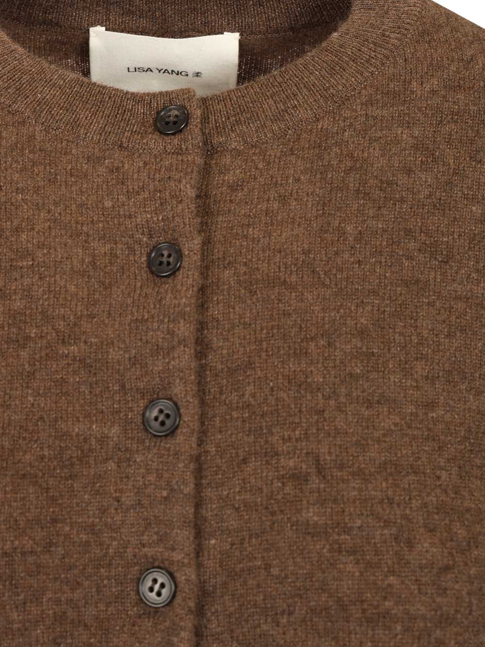Lisa Yang Cardigan Karia Knitwear - Brown | 6c7b71b7632777a2c7ffc3d3c9e12e4a02588293