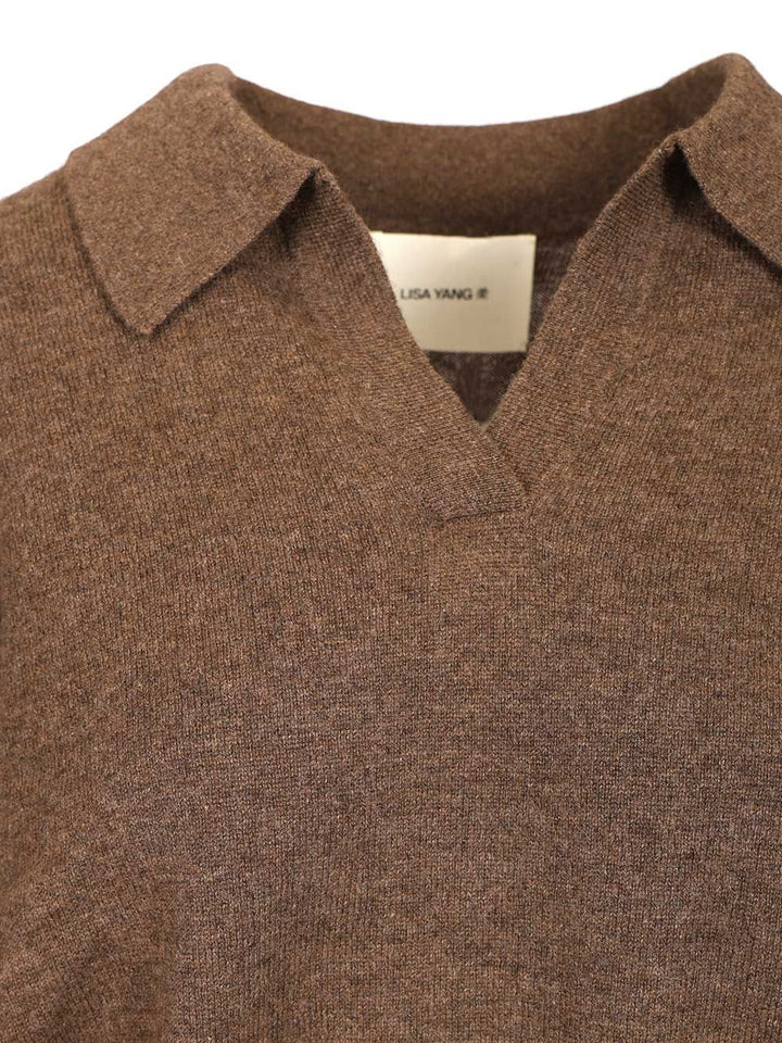 Lisa Yang Katriel Polo Sweater Knitwear - Brown | 9c1974a0827d1d1edcec373a7aed0e2e63b8b21b