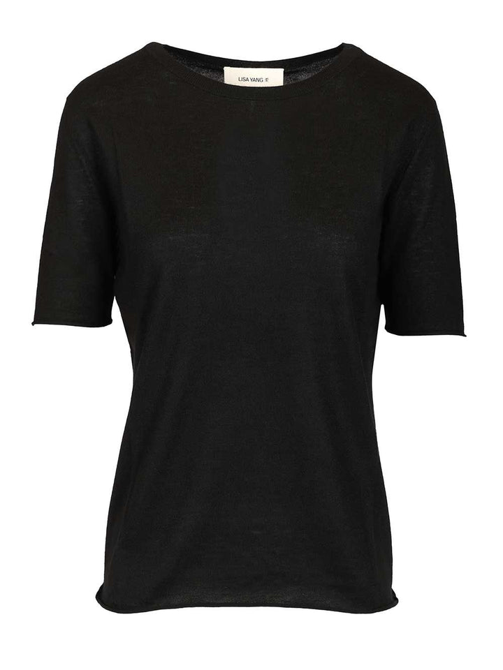 Lisa Yang Ari T-Shirt Tops - Black | 90b956ad240517f991a98107df9e1053ab8308b3