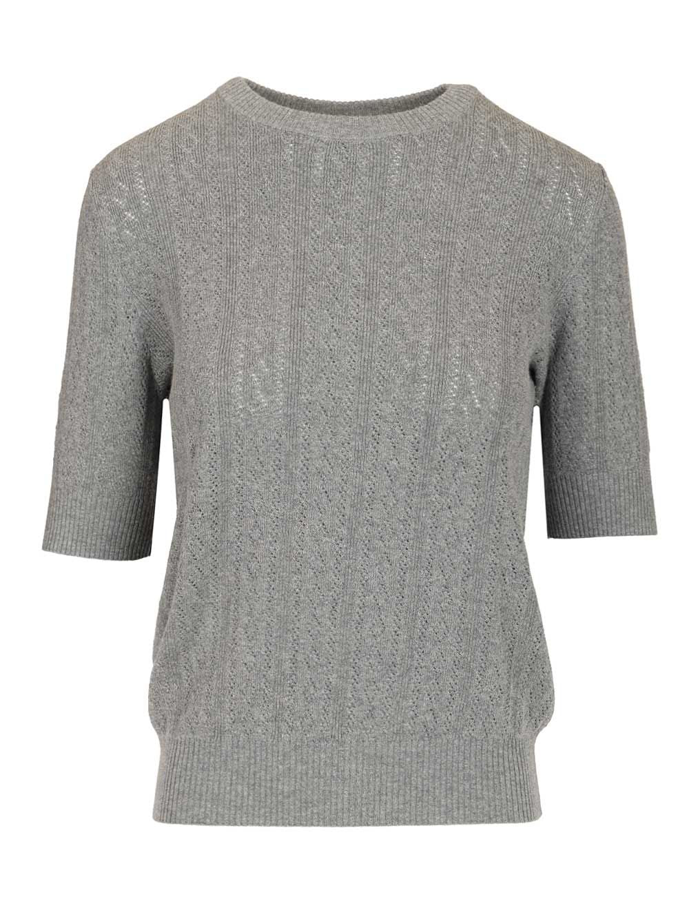 Lisa Yang Nika Tee Sweater Lace Dimond Openwork Knitwear - Grey | 49bb5c2c9443a1b575def8d718ef4cf569a9dc0b
