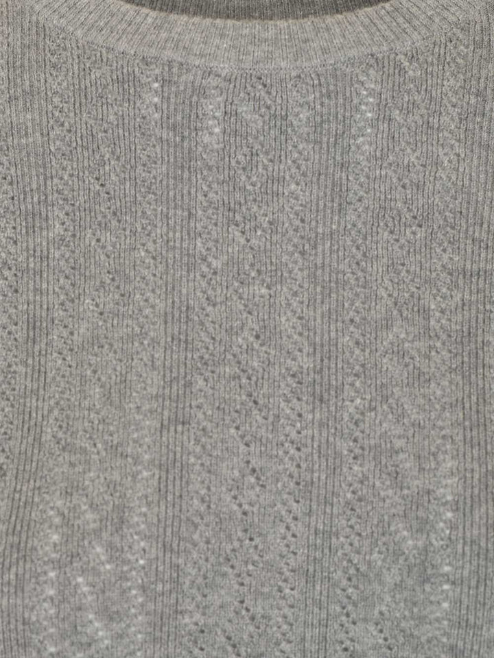 Lisa Yang Nika Tee Sweater Lace Dimond Openwork Knitwear - Grey | 467e88cda75cf75246478b79dc5d1a145735fc9d