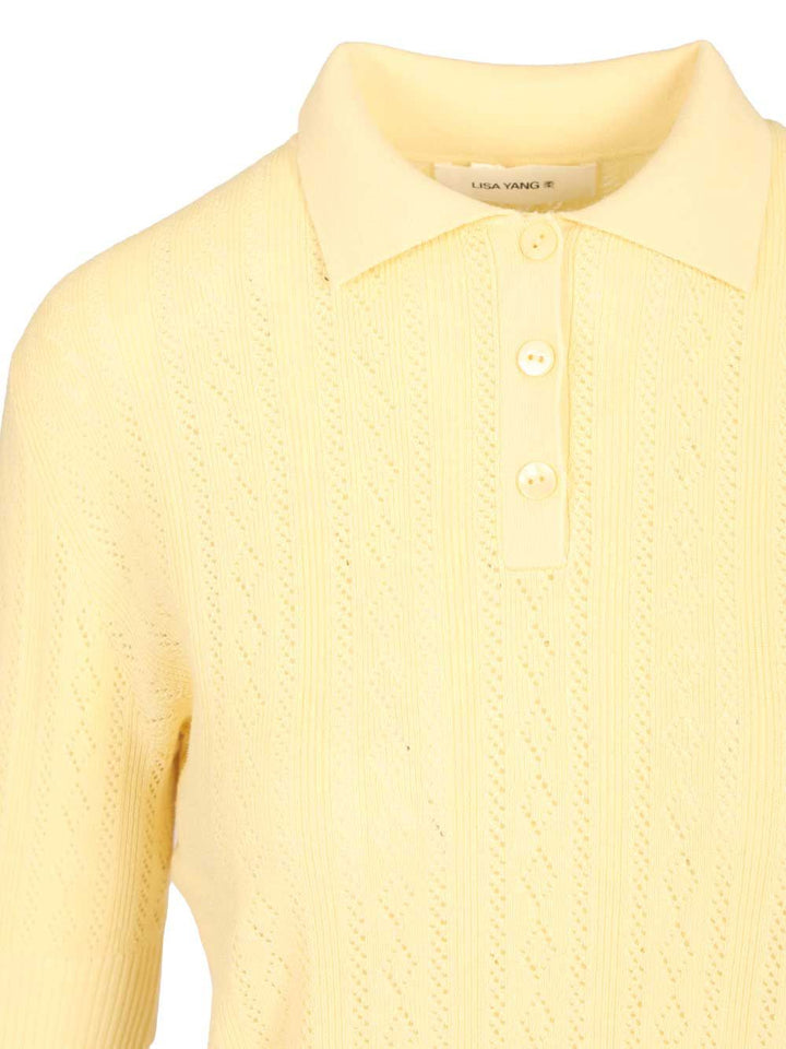 Lisa Yang Sweater With Collar Polo shirt - Yellow | 06770865b9ed31edffdf84d331f70d8fd7128c51