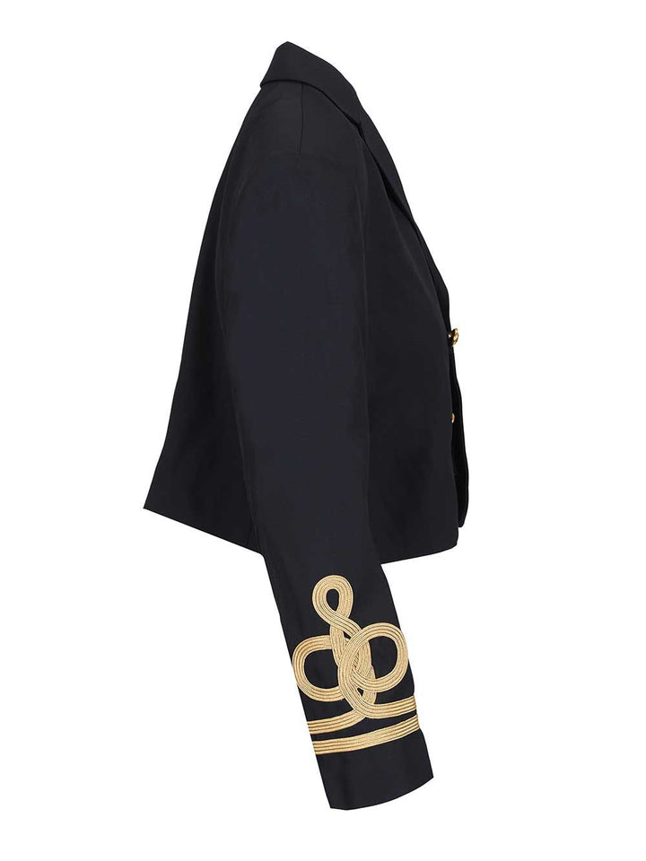 Polo Ralph Lauren Double-Breasted Cropped Wool Jacket Coats - Blue | 9f933894a31c02942ebbf07605f1f2c0345ca8da