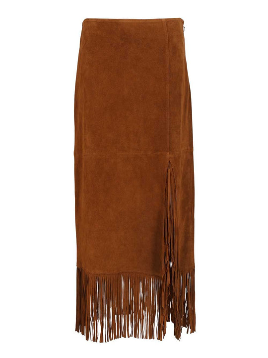 Fringe Skirt Skirts Brown