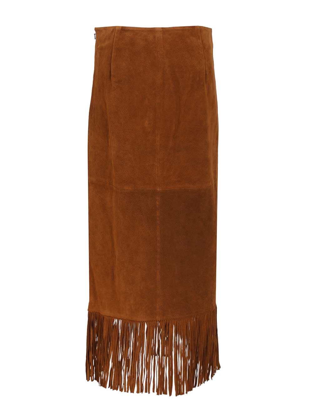 Polo Ralph Lauren Fringe Suede Skirt Skirts - Brown | 513da8b555523826951e8bd8dd81e8f8457a1279