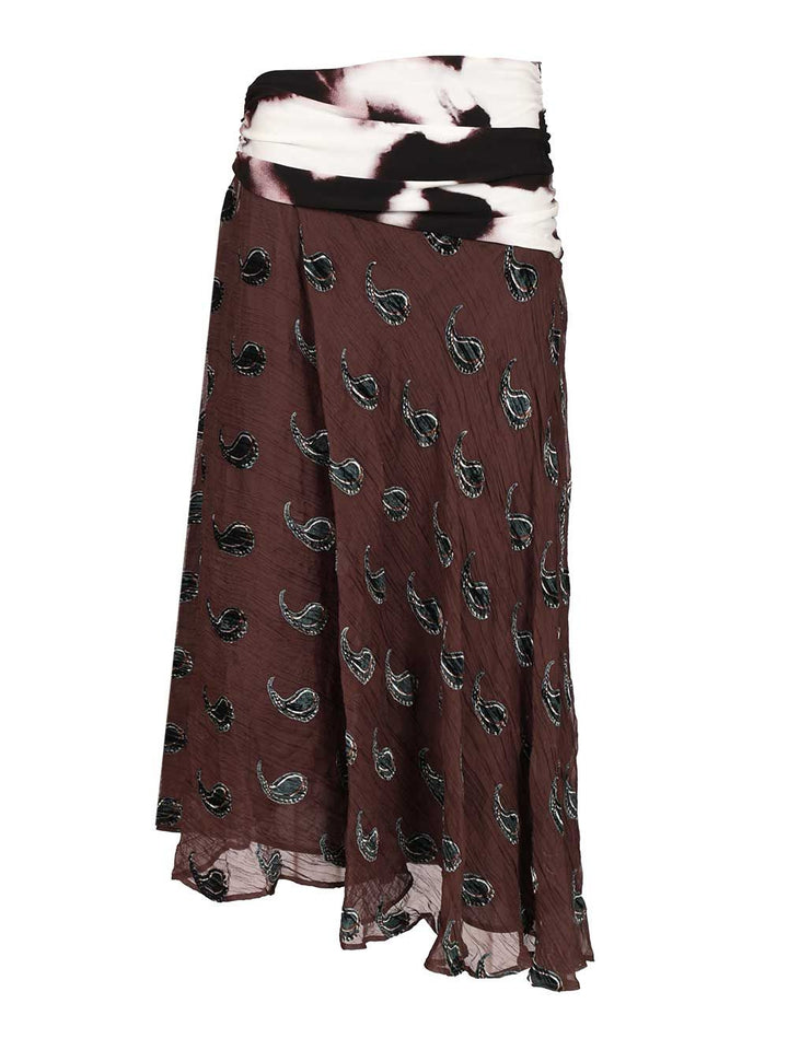 Tory Burch Asymmetric Velvet Skirt Skirts - Brown | e2c8edefde0c2e31006224e41f61411a2dd2791b