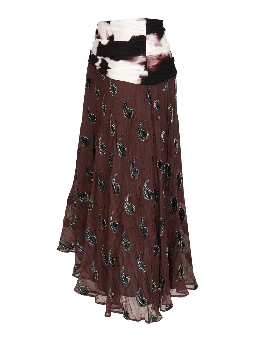 Tory Burch Asymmetric Velvet Skirt Skirts - Brown | ef60f4ca0280cf3999df01c08e206d8a76cde712