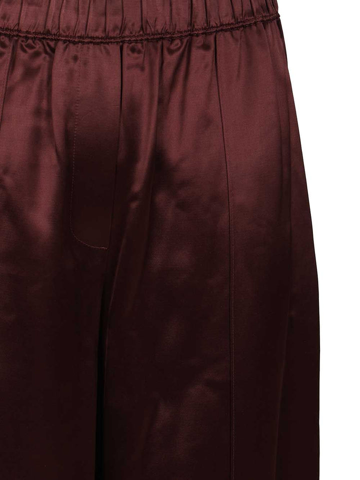 Tory Burch Viscose Trousers - Bordeaux | 60cdedb83cba3ba961a923a005fd936e3d3306e1