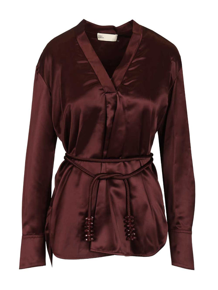 Tory Burch Viscose Top Shirts - Bordeaux | 80aa5ef96482f9cc51416c111d7f270959842150