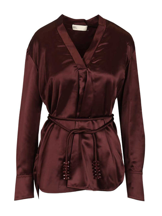 Viscose Top Shirts Bordeaux