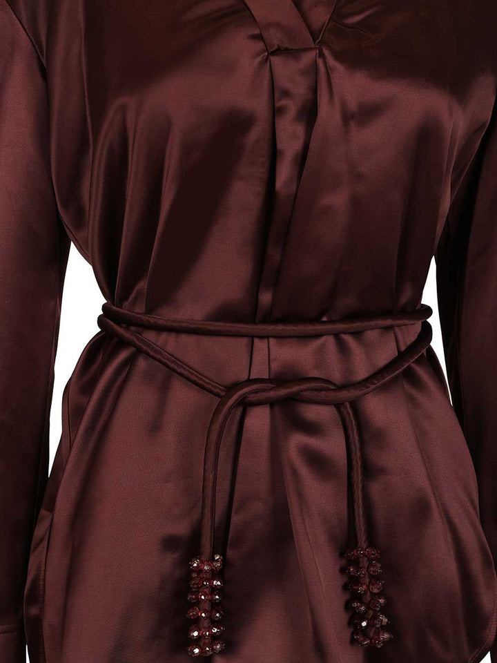 Tory Burch Viscose Top Shirts - Bordeaux | ee8cf1f30bf8f7ee3f9bafd8d68aae26644a1bf5