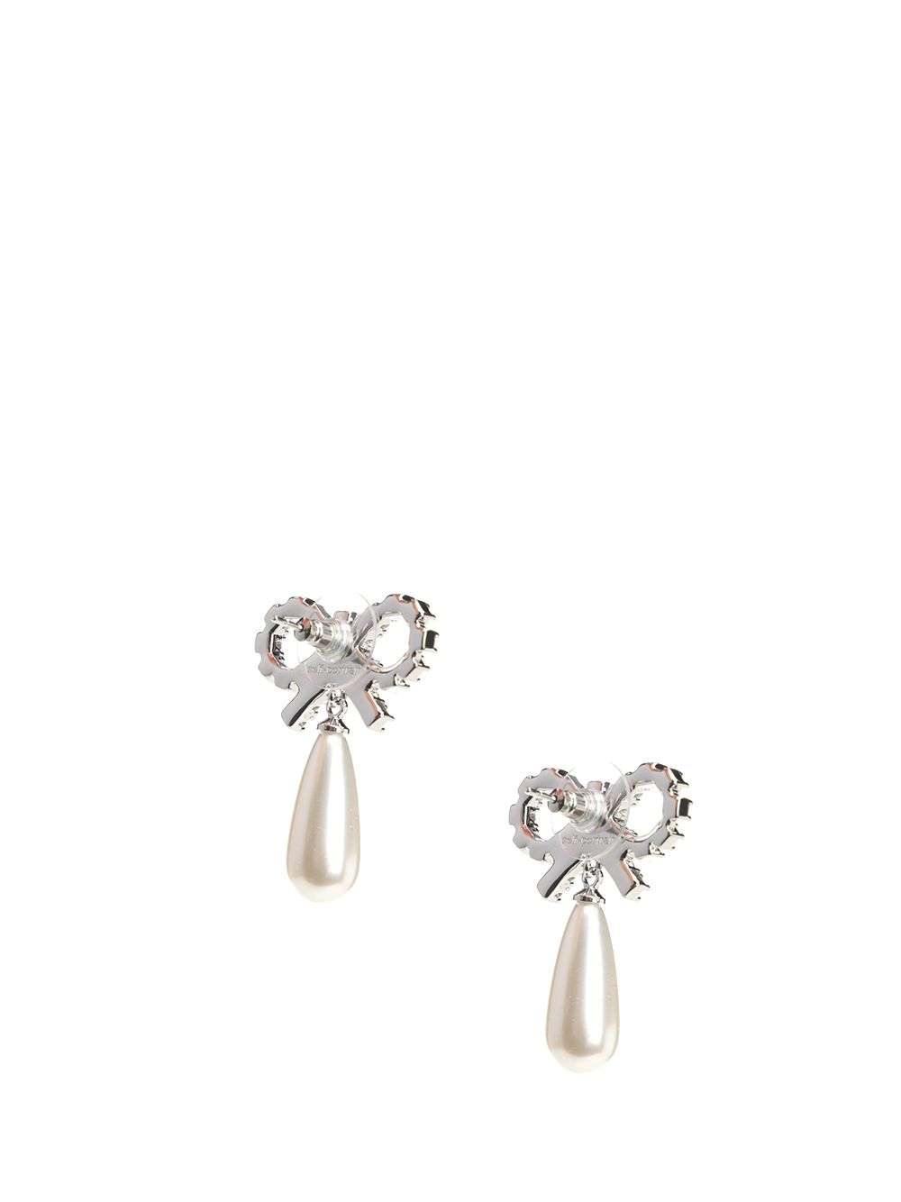 Self-Portrait Crystal Bow Pearl Earrings Jewelry - White | 1f949994c10dd47920b3d84b21ff49bcc3c0d829