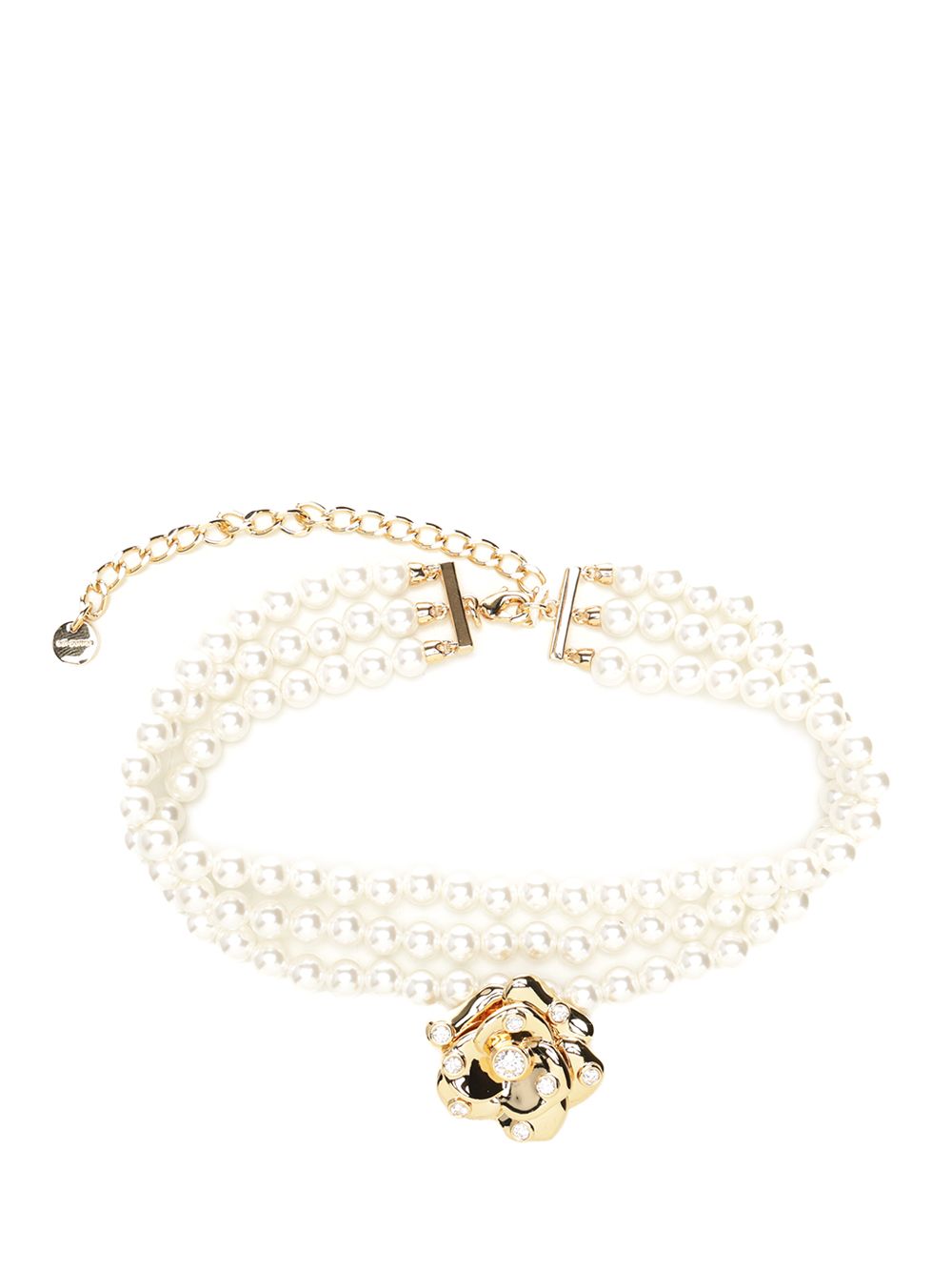 Self-Portrait Gold Flower Pearl Choker Jewelry - Gold | d922b53da02e4934a4165ceeff281de0e0af5b90